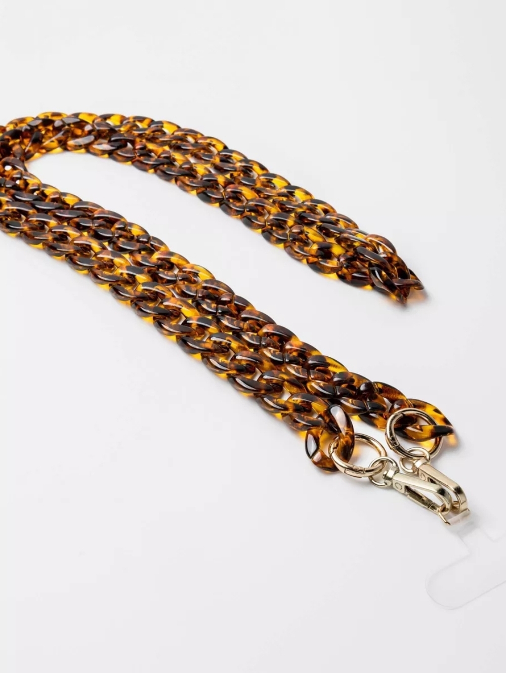NWT Tortoise Shell Chain Phone Crossbody Strap With Gold Hardware - Picture 7 of 7